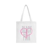 YONGLAN KPOP Borsa di Tela con Logo Blackpink -Shopping o Tempo Libero - Articoli per Fan di Jisoo, Jennie, Rosé e Lisa