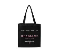 YONGLAN KPOP Borsa di Tela con Logo Blackpink -Shopping o Tempo Libero - Articoli per Fan di Jisoo, Jennie, Rosé e Lisa