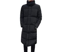 Yonglan Uomo Inverno Lungo Piumino Stand Collare Addensare Caldo Trapuntata Cappotto Giù Giacca Plus Size Nero XXL