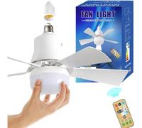 YONGLSP Ventilatore da Soffitto con Luce e Telecomando, Lampadario Ventilatore LED Dimmerabile 5 Pale, 3 velocità, Silenzioso, per Soggiorno, Camera