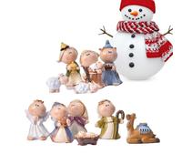 Yongmcxhhj Presepi per il Natale | Presepe Di Natale 11 Pezzi Con Gesù Bambino - Statuine per Credenza Interni Soggiorno Appartamento Camera Ufficio Feste | Per Tavolo Appartamento Camera Ufficio