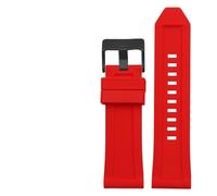 YONGNAGUI NASUNJIA Bandiera del braccialetto in gomma siliconica 24mm 26mm 28mm Compatibile con Diesel DZ4496 DZ4427 DZ4487 DZ4323 DZ4318 DZ4305 Cinturino da uomo con cinturino(Red black buckle,26mm)