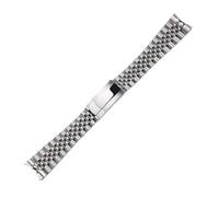 YONGNAGUI NASUNJIA Cinturino for orologio in acciaio inossidabile da 20 mm e 21 mm, con interfaccia ad arco, for uomo, for Rolex Oyster Perpetual Datejust(Silver,20MM_WITH LOGO)