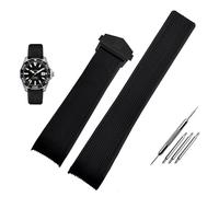YONGNAGUI NASUNJIA Cinturino in gomma compatibile con TAG WAY201A/WAY211A 300|500 cinturino da polso 21 mm 22 mm Arc End nero blu cinturino con fibbia pieghevole, 22mm