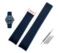 YONGNAGUI NASUNJIA Cinturino in gomma compatibile con TAG WAY201A/WAY211A 300|500 cinturino da polso 21 mm 22 mm Arc End nero blu cinturino con fibbia pieghevole, 22mm