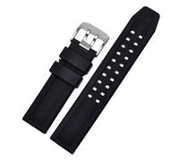 YONGNAGUI NASUNJIA Cinturino Sportivo Subacqueo Compatibile Con Orologio Luminox 3051 7251 3050 1820 7251 3051 Cinturino Orologio In Gomma Siliconica 20mm 22mm 23mm(Black-Silver,20mm)