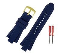 YONGNAGUI NASUNJIA Compatibile con cinturino in gomma con Mk. Guarda la serie MK8184 MK8152 MK9020 MK8730 MK8761 8295 8296 Cinturino for uomo in silicone convesso 29 * 13mm nero blu(Blue-gold)