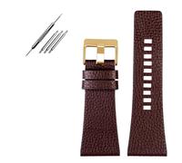 YONGNAGUI NASUNJIA Compatibile con Diesel/Police Watchands Polsino da uomo GRANDE GRANDE BANDS 2 6mm 28mm 30mm 32mm Cinturino in pelle nera in pelle genuina marrone(Brown RG,32mm)