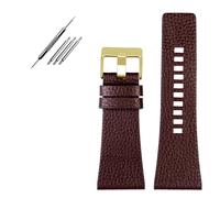 YONGNAGUI NASUNJIA Compatibile con Diesel/Police Watchands Polsino da uomo GRANDE GRANDE BANDS 2 6mm 28mm 30mm 32mm Cinturino in pelle nera in pelle genuina marrone(Brown G,30mm)