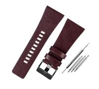 YONGNAGUI NASUNJIA Compatibile con Diesel/Police Watchands Polsino da uomo GRANDE GRANDE BANDS 2 6mm 28mm 30mm 32mm Cinturino in pelle nera in pelle genuina marrone(Brown black,32mm)