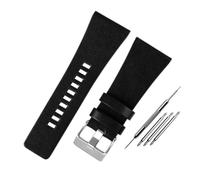 YONGNAGUI NASUNJIA Compatibile con Diesel/Police Watchands Polsino da uomo GRANDE GRANDE BANDS 2 6mm 28mm 30mm 32mm Cinturino in pelle nera in pelle genuina marrone(Black silver buckle,30mm)