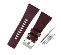 YONGNAGUI NASUNJIA Compatibile con Diesel/Police Watchands Polsino da uomo GRANDE GRANDE BANDS 2 6mm 28mm 30mm 32mm Cinturino in pelle nera in pelle genuina marrone(Brown silver,32mm)