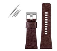 YONGNAGUI NASUNJIA Compatibile con Diesel/Police Watchands Polsino da uomo GRANDE GRANDE BANDS 2 6mm 28mm 30mm 32mm Cinturino in pelle nera in pelle genuina marrone(Brow SK,32mm)