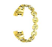 YONGNAGUI NASUNJIA Compatibile con Fitbit Charge 5 Smart Watch Band Cinturino in acciaio inossidabile Bracciale a catena con anello in metallo for Charge 2 3 4(Gold,For charge 5)