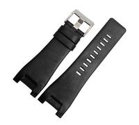 YONGNAGUI NASUNJIA Guaindband in vera pelle compatibile con Diesel DZ1216 DZ1273 DZ4246 DZ4247DZ287 Cinturini da orologi da polso 32 * 17mm Bande di interfaccia professionale(Plain black silver)
