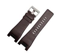 YONGNAGUI NASUNJIA Guaindband in vera pelle compatibile con Diesel DZ1216 DZ1273 DZ4246 DZ4247DZ287 Cinturini da orologi da polso 32 * 17mm Bande di interfaccia professionale(Plain brown silver)