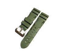 YONGNAGUI NASUNJIA Guarda la band compatibile con Panerai PAM sommergibile 441 359 Braccialetto for orologio da orologio da orologio da 24mm in gomma in silicone(Green-Silver Buckle,24mm)