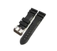 YONGNAGUI NASUNJIA Guarda la band compatibile con Panerai PAM sommergibile 441 359 Braccialetto for orologio da orologio da orologio da 24mm in gomma in silicone(Black-Silver Buckle2,26mm)