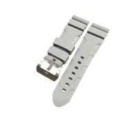 YONGNAGUI NASUNJIA Guarda la band compatibile con Panerai PAM sommergibile 441 359 Braccialetto for orologio da orologio da orologio da 24mm in gomma in silicone(Gray-Silver Buckle,26mm)