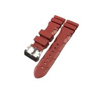 YONGNAGUI NASUNJIA Guarda la band compatibile con Panerai PAM sommergibile 441 359 Braccialetto for orologio da orologio da orologio da 24mm in gomma in silicone(Red-Silver Buckle,24mm)