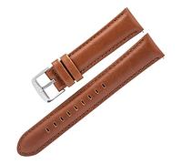 YONGNAGUI NASUNJIA Orologio in vera pelle di cera d'olio 18 mm 20 mm 22 mm 24 mm Orologio in pelle di mucca rosso Cinturino da polso per Samsung Galaxy Watch 42 46 mm (Brown-Silver Buckle,24 mm)