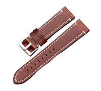 YONGNAGUI NASUNJIA Vintage Vintage Genuine Pelle Cinturino 7 Colori Cintura 18mm 20mm 22mm 24mm Donne Uomo GIOCO GIOCO GUARDA Band Strap Accessori(Dark Brown Silver,24mm)