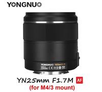 YONGNUO YN25mm F1.7M Auto Focus Prime Len fr Olympus Panasonic M4/3 Mount Camera