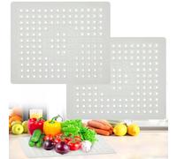 YONGQING Tappetino protettivo per lavello in gomma, 31 x 26 cm, con foro di scarico, antiscivolo, per posate, lavelli, oggetti in vetro (bianco)