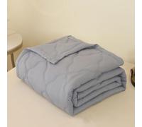 YongXinMY Copriletto trapuntato, trapuntato, imbottitura in cotone, per letto singolo, matrimoniale, super king size, per tutte le stagioni (grigio chiaro, 150 x 200 cm)