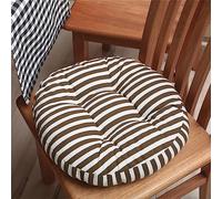 YongXinMY Cuscini rotondi con stampa a righe, morbido cotone e lino, per sedie da pranzo, comodi, rotondi, decorativi, per interni ed esterni, divano, casa, ufficio, giardino (colore caffè, 50 cm)