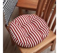 YongXinMY Cuscini rotondi con stampa a strisce, morbido cotone e lino, comodi cuscini rotondi, decorativi per interni ed esterni, divano, casa, ufficio e giardino (rosso, 45 cm)