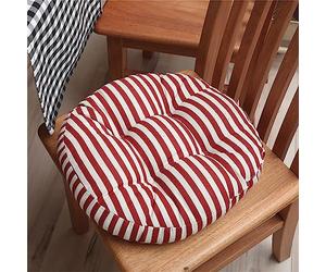 YongXinMY Cuscini rotondi con stampa a strisce, morbido cotone e lino, comodi cuscini rotondi, decorativi per interni ed esterni, divano, casa, ufficio e giardino (rosso, 45 cm)