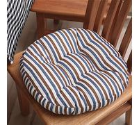 YongXinMY Cuscini rotondi con stampa a strisce, morbido cotone e lino, per sedie da pranzo, comodi, rotondi, decorativi, per interni ed esterni, divano, casa, ufficio e giardino (marrone, 40 cm)