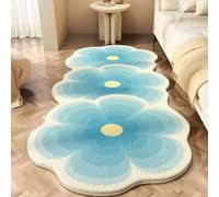 YongXinMY Grazioso tappetino da bagno a forma di fiore, in finto cashmere, decorativo, morbido, assorbente, antiscivolo, resistente, per comodino, divano, tavolino da caffè, finestra a bovindo (stile