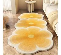 YongXinMY Grazioso tappetino da bagno a forma di fiore, in finto cashmere, decorativo, morbido, assorbente, antiscivolo, resistente, per comodino, divano, tavolino da caffè, finestra a bovindo (stile