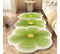 YongXinMY Grazioso tappetino da bagno a forma di fiore, in finto cashmere, decorativo, morbido, assorbente, antiscivolo, resistente, per comodino, divano, tavolino da caffè, finestra a bovindo (stile