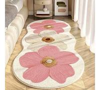 YongXinMY Grazioso tappetino da bagno a forma di fiore, in finto cashmere, decorativo, morbido, assorbente, antiscivolo, resistente, per comodino, divano, tavolino da caffè, finestra a bovindo (stile
