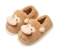 YongXinMY Pantofole invernali da donna, calde, pelose, a forma di scimmia, in peluche, antiscivolo, suola spessa, leggere, in EVA, per interni ed esterni, Marrone, 0 UK