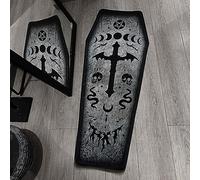 YongXinMY Tappetino da bagno a forma di bara, tappeto gotico di Halloween, tappeto nero, antiscivolo, lavabile, in velluto per camera da letto, bagno, soggiorno, cucina, ingresso, comodino