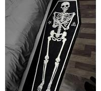 YongXinMY Tappetino da bagno a forma di bara, tappeto gotico di Halloween, tappeto nero, antiscivolo, lavabile, in velluto per camera da letto, bagno, soggiorno, cucina, ingresso, comodino