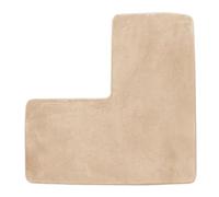 YongXinMY Tappetino da bagno a forma di L, tappetino angolare per doccia, in morbido pile di corallo, antiscivolo, assorbente, lavabile, per vasca da doccia quadrata, WC, uso domestico e spa (beige)