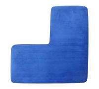 YongXinMY Tappetino da bagno a forma di L, tappetino angolare per doccia, morbido pile corallo, tappetino antiscivolo assorbente lavabile, per vasca da doccia quadrata, WC, uso domestico e spa (blu)