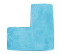 YongXinMY Tappetino da bagno angolare a forma di L, tappetino da doccia in morbido pile di corallo, antiscivolo, assorbente, lavabile, per vasca da doccia quadrata, WC, uso domestico e spa (azzurro)