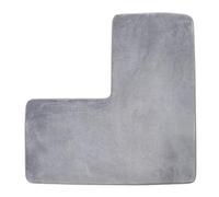 YongXinMY Tappetino da bagno angolare a forma di L, tappetino da doccia in morbido pile di corallo, antiscivolo, assorbente, lavabile, per vasca da doccia quadrata, WC, uso domestico e spa (grigio)
