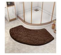 YongXinMY Tappetino da bagno curvo - Moderno tappeto da bagno a forma di ventaglio in rilievo morbido assorbente anti-sporco antiscivolo ad asciugatura rapida per WC, doccia, vasca, ingresso