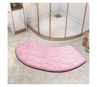 YongXinMY Tappetino da bagno curvo - Moderno tappeto da bagno a forma di ventaglio, morbido assorbente, anti-sporco, antiscivolo, ad asciugatura rapida, per WC, doccia, vasca, ingresso, corridoio, uso