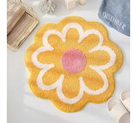 YongXinMY Tappetino da bagno rotondo con motivo floreale, in morbida microfibra, antiscivolo, lavabile, in peluche, per bagno, camera da letto, soggiorno, tappeto spesso (#08, 60 cm)