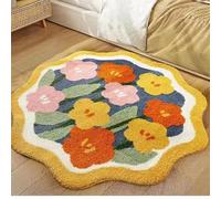 YongXinMY Tappetino da bagno rotondo con motivo floreale, in morbida microfibra, antiscivolo, lavabile, per bagno, camera da letto, soggiorno, tappeto spesso (#11,60 cm)