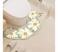 YongXinMY Tappeto da bagno a forma di U con stampa floreale, in diatomite, in stile nordico, antiscivolo, assorbente, ad asciugatura rapida, lavabile, morbido e sottile, per bagno, WC, doccia