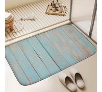 YongXinMY Tappeto da bagno a tema spiaggia, morbido e assorbente, antiscivolo, con stampa a grana del legno, lavabile, decorativo, per doccia, vasca da bagno e WC (#1,45 x 75 cm)